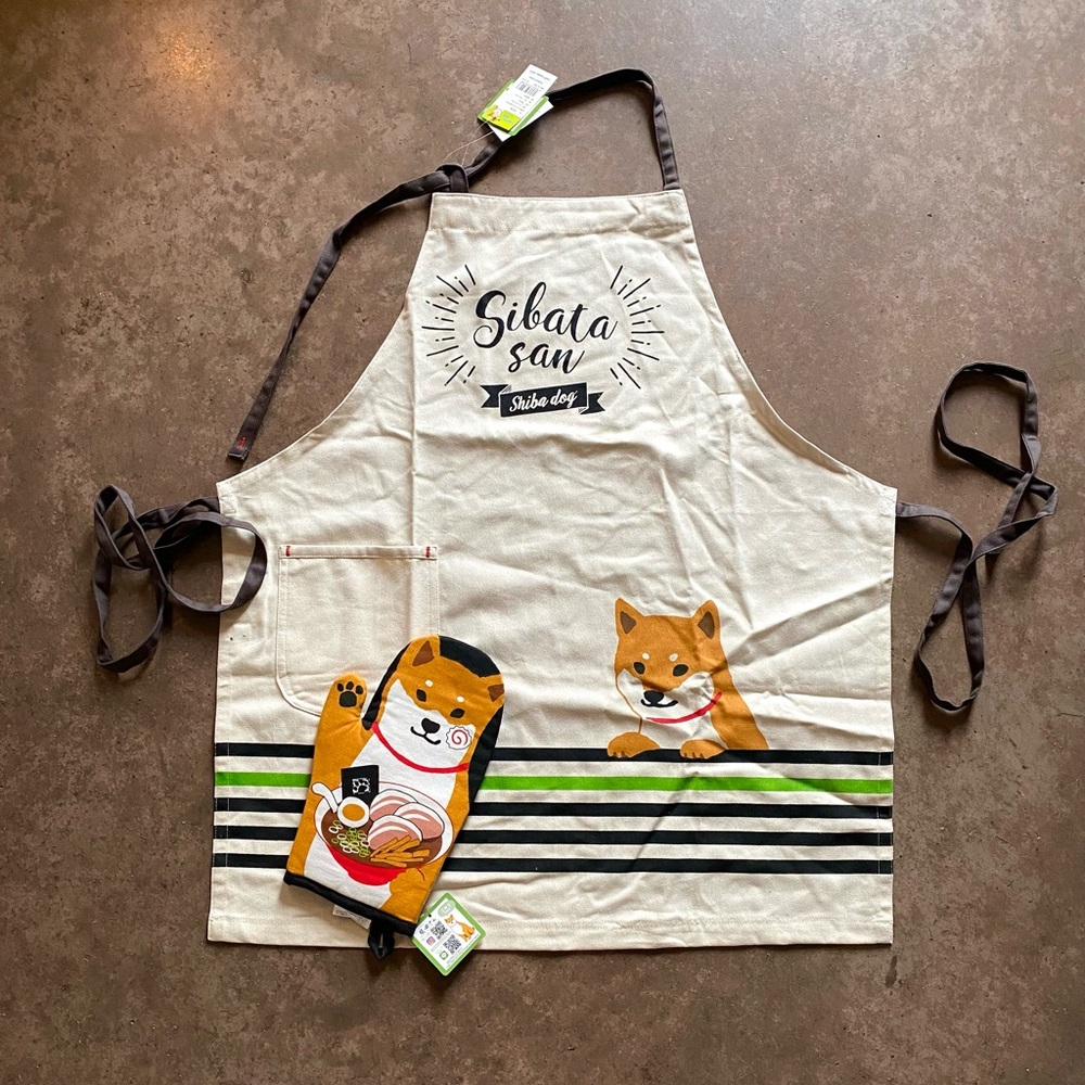 Sibata San Shiba Dog Apron & Mitt Set